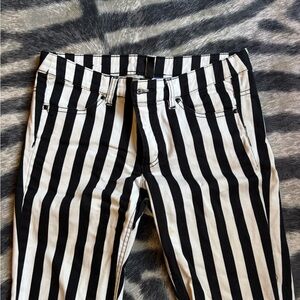 H&M Divided Black and White Striped Skinny Jeans